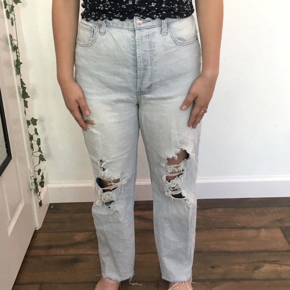 Light wash ripped jeans